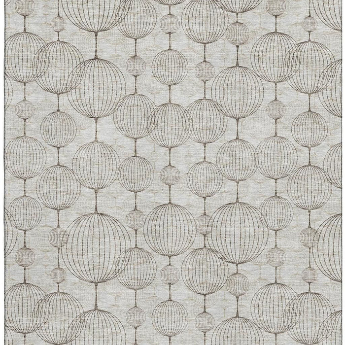 10' X 14' Geometric Washable Area Rug With UV Protection - Beige And Brown