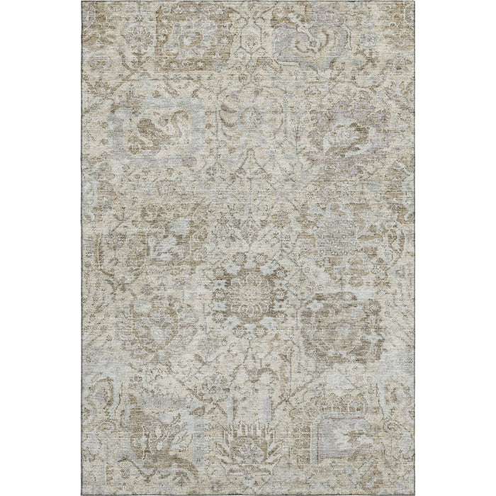 10' X 14' Damask Washable Area Rug With UV Protection (684322) - Ivory / Gray