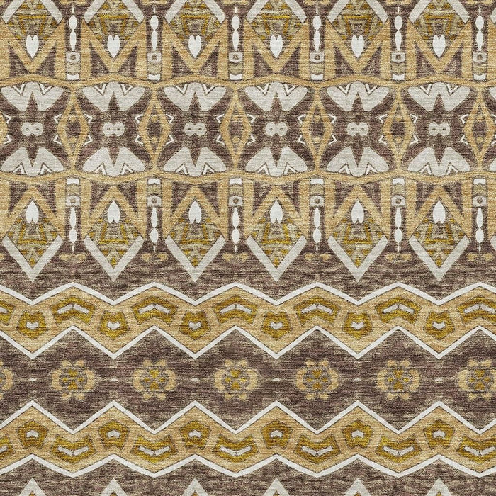 10' X 14' Moroccan Washable Area Rug With UV Protection (672272) - Gold / Brown / Ivory