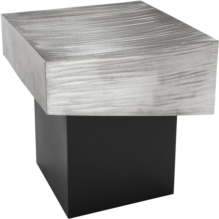 Meridian Furniture Palladium end table with a sleek wooden surface and modern design, ideal for living room or bedside use.