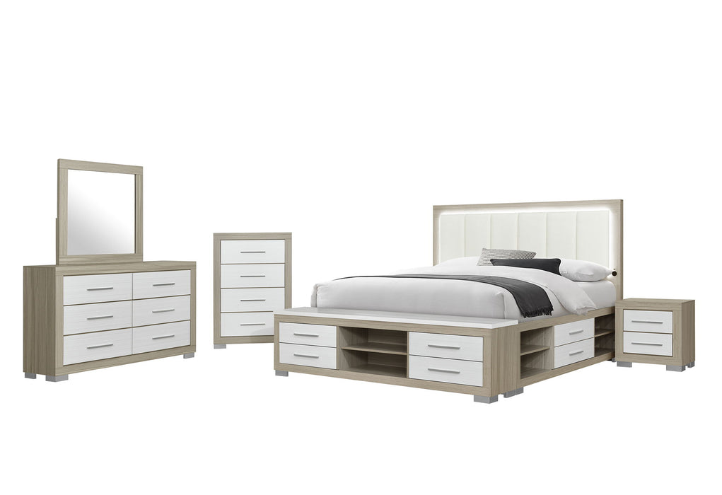 Emma - 5 Piece Full Bedroom Set - Black / Gray