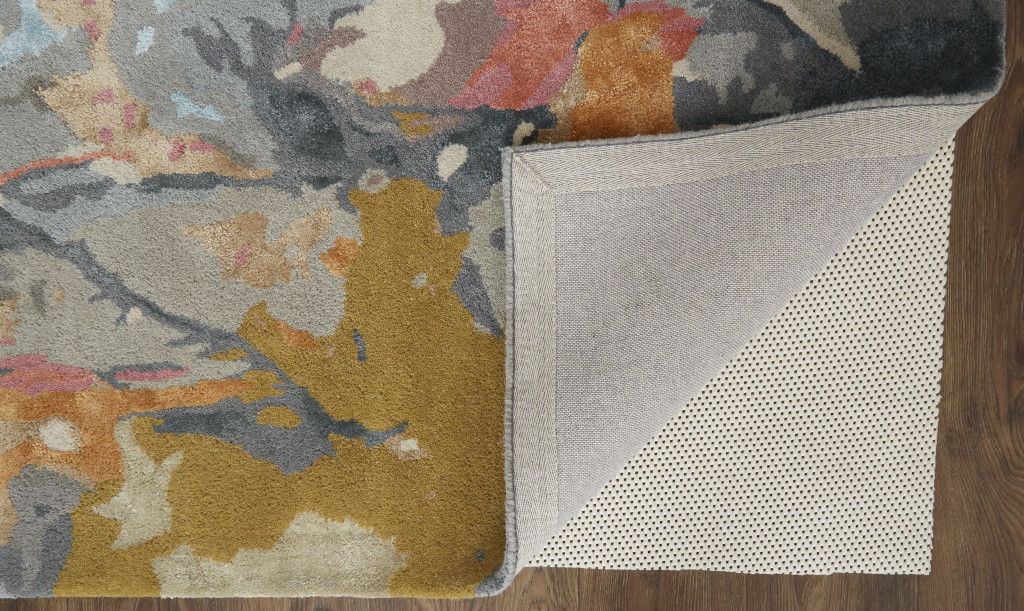 8' x 10' Wool Floral Hand Tufted Area Rug - Ivory Pink And Blue