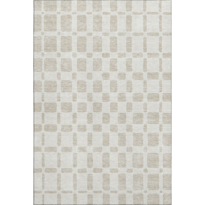 10' X 14' Geometric Washable Area Rug With UV Protection (669282) - Ivory / Beige