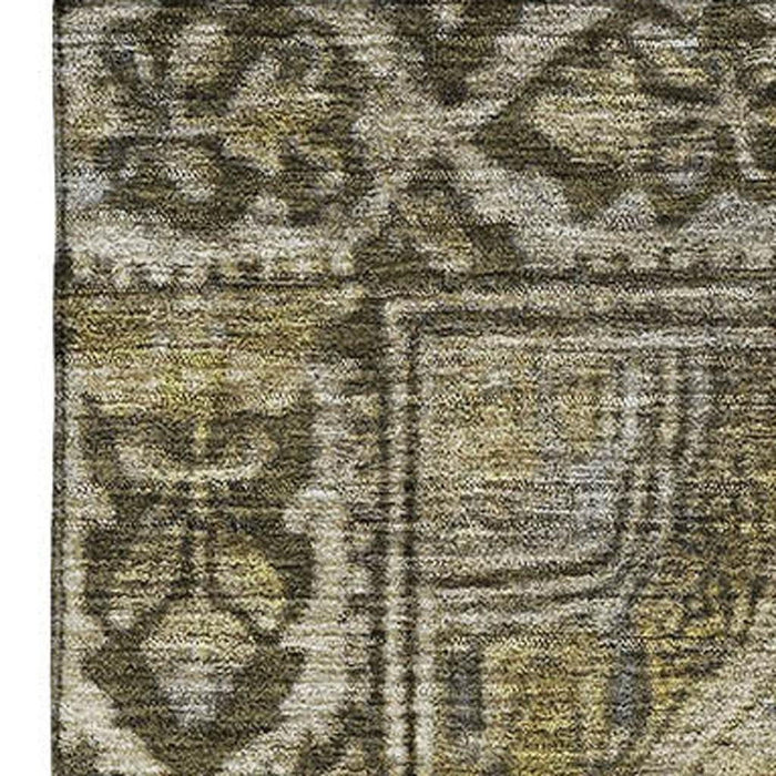 10' X 14' Oriental Washable Area Rug With UV Protection (700517) - Brown / Gray
