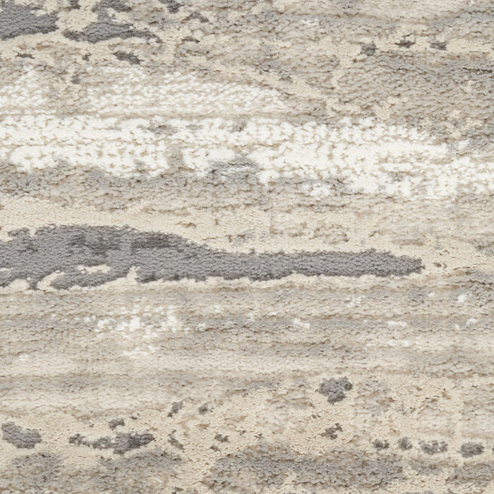 10' X 8' Abstract Non Skid Area Rug Polypropylene - Ivory