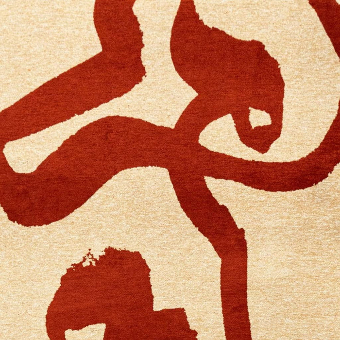 6' X 8' Abstract Washable Area Rug With UV Protection (610002) - Beige / Red
