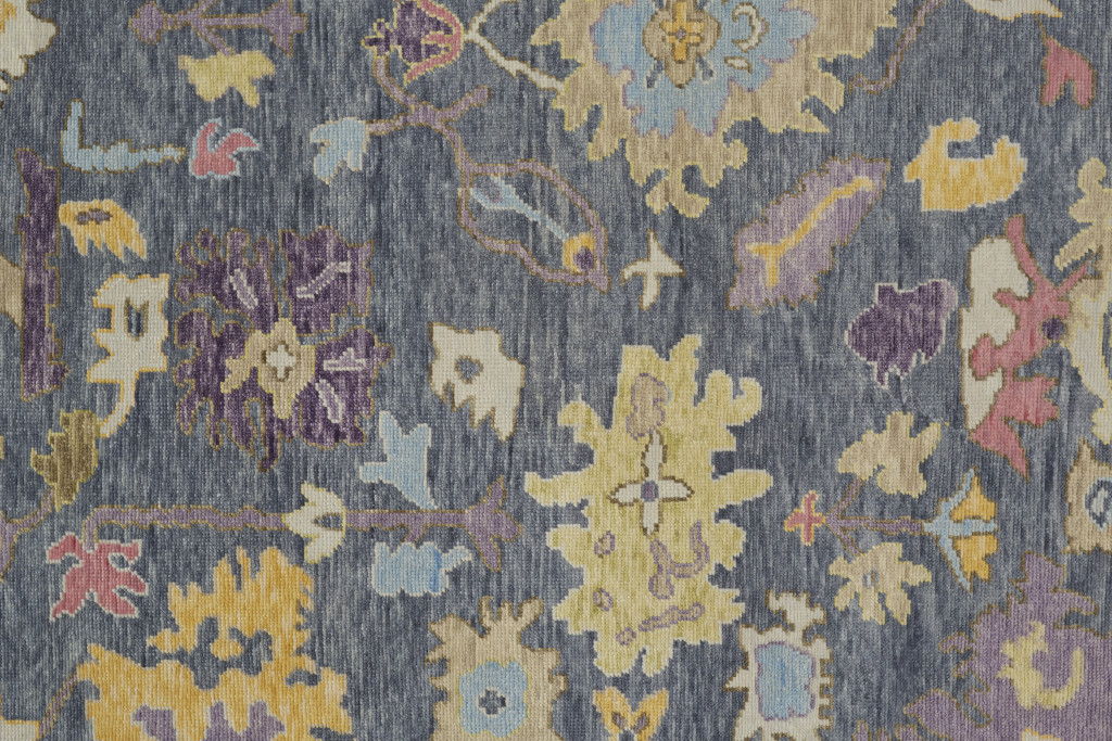 8' Wool Oriental Hand Knotted Runner Rug With Fringe - Gold