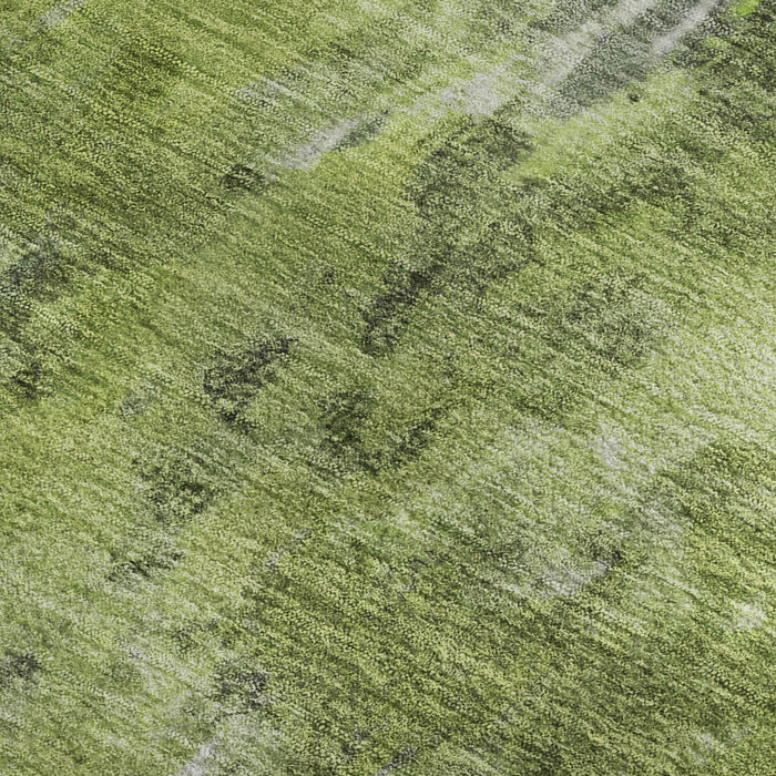 10' X 14' Abstract Washable Area Rug With UV Protection (700301) - Artichoke Green / Gray / Ivory