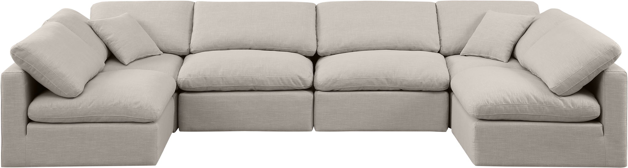 Indulge - Linen 6 Piece Modular U-Shaped Sectional