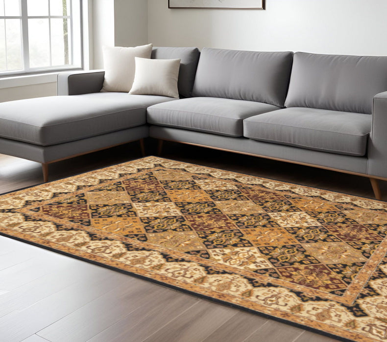 8' X 10' Geometric Hand Tufted Area Rug - Gold