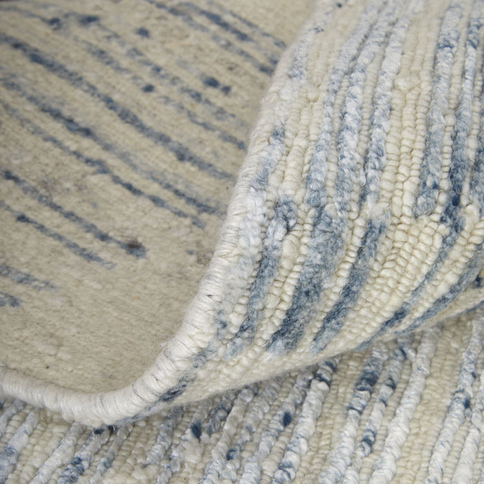 8' X 12' Abstract Hand Knotted Distressed Area Rug - Ivory