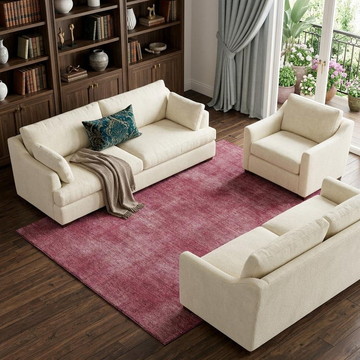 10' X 14' Abstract Washable Area Rug With UV Protection (679935) - Burgundy / Blush