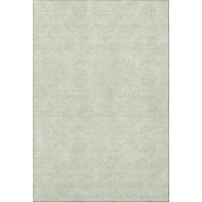 10' X 14' Geometric Washable Area Rug With UV Protection (682889) - Artichoke Green / Ivory