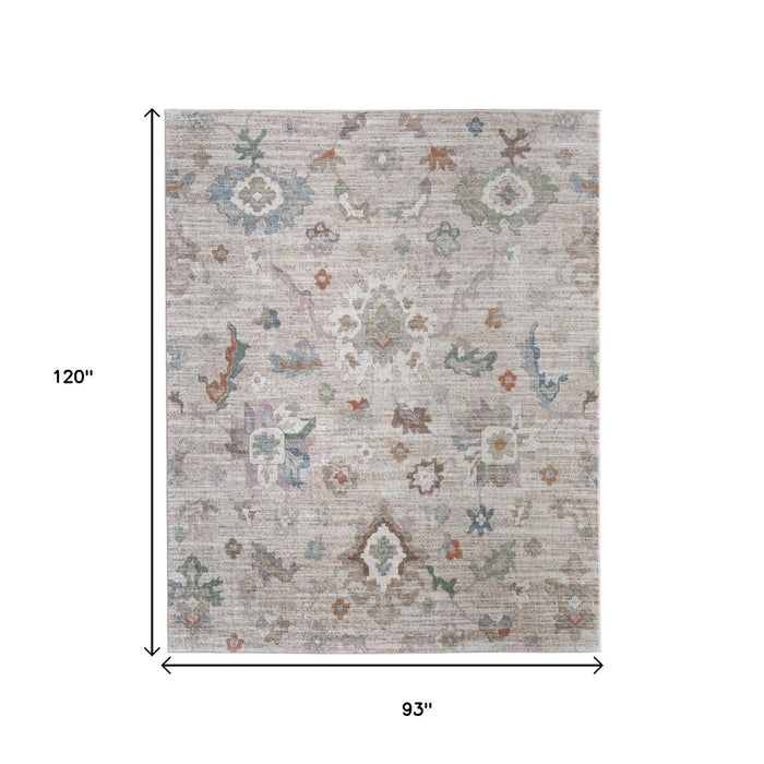 8' X 10' Abstract Distressed Area Rug - Tan