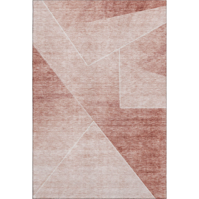 10' X 8' Transitional Geometric Washable Area Rug With UV Protection - Salmon And Ivory