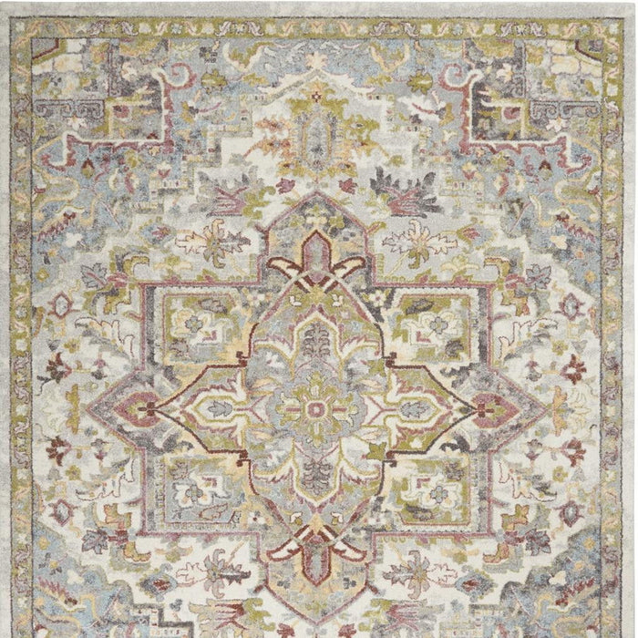 8' X 10' Floral Medallion Area Rug - Gray