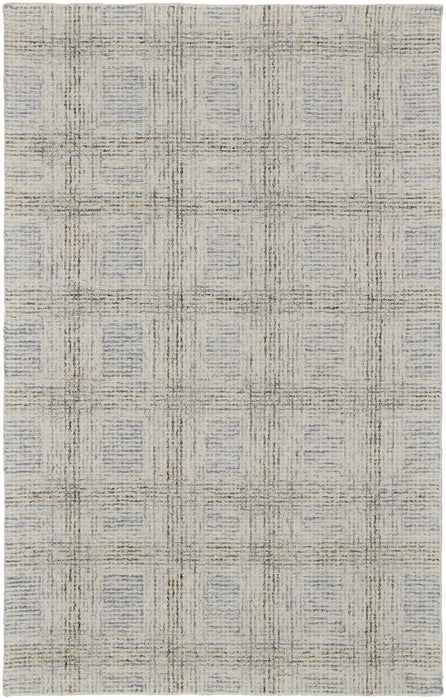 15' X 12' Wool Geometric Hand Tufted Area Rug - Ivory And Gray