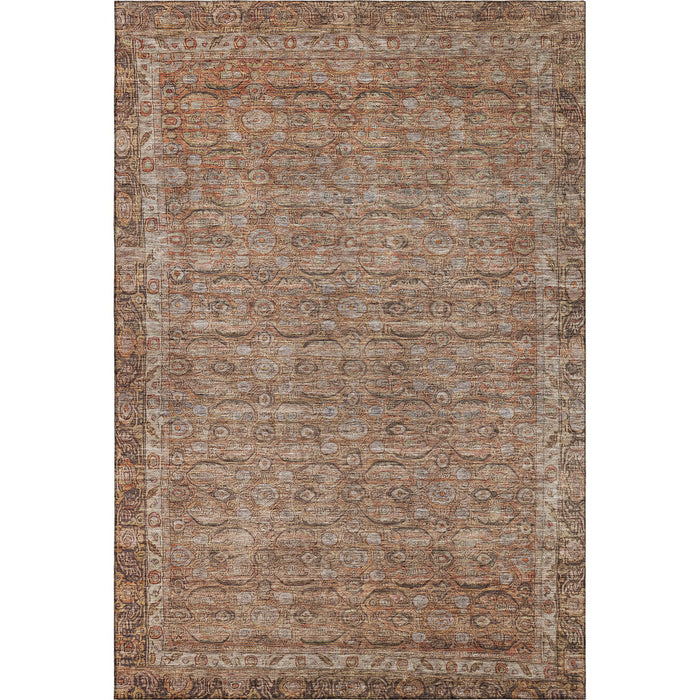 10' X 14' Oriental Washable Area Rug With UV Protection (700571) - Copper / Beige