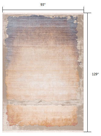 8' x 10' Abstract Non Skid Area Rug - Beige And Blue