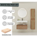 Modern Giga wall-mounted bathroom vanity with resin sink, two side cabinets, soft-close drawers, in imitative oak finish.
