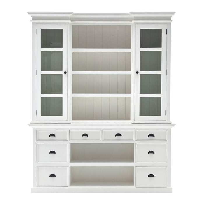 Bookcase With Doors Drawers Baskets - White