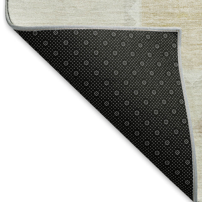 10' X 14' Geometric Washable Area Rug With UV Protection - Gray And Ivory