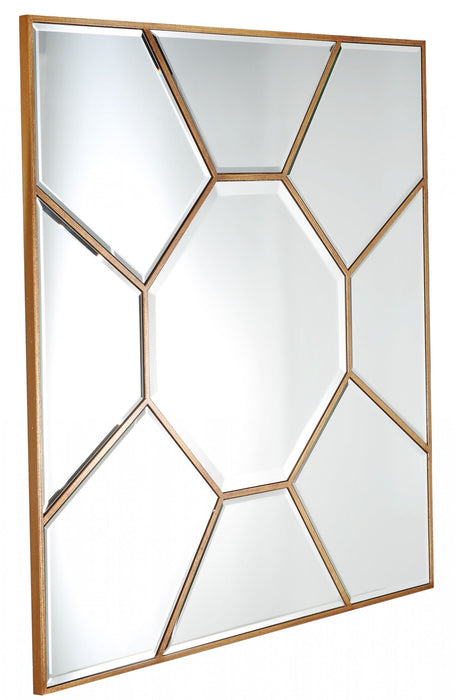 35" Square Metal Framed Accent Mirror - Gold