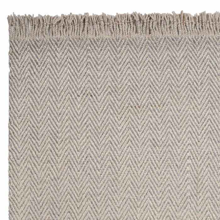 8' x 10' Hand Woven Herringbone Indoor Area Rug - Oatmeal Beige