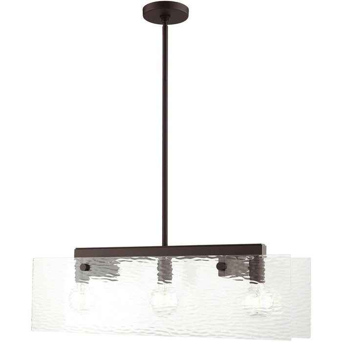 17" Three Light Dimmable Chandelier With Shades - Bronze