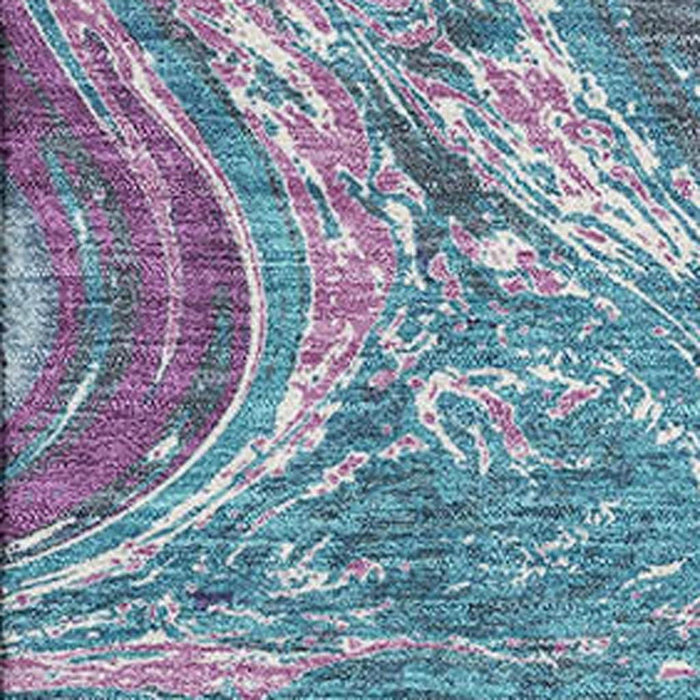 10' X 14' Abstract Washable Area Rug With UV Protection (683165) - Teal / Purple / Ivory