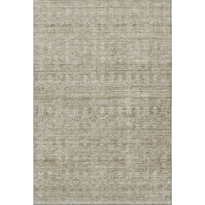 10' X 14' Striped Washable Area Rug With UV Protection (699981) - Taupe / Beige