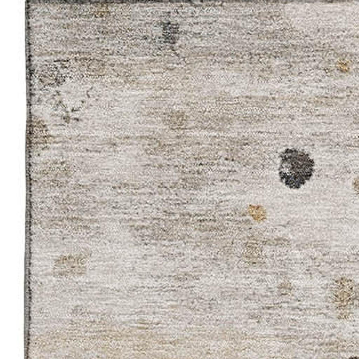 10' X 14' Abstract Washable Area Rug With UV Protection (710753) - Ivory / Gold / Gray