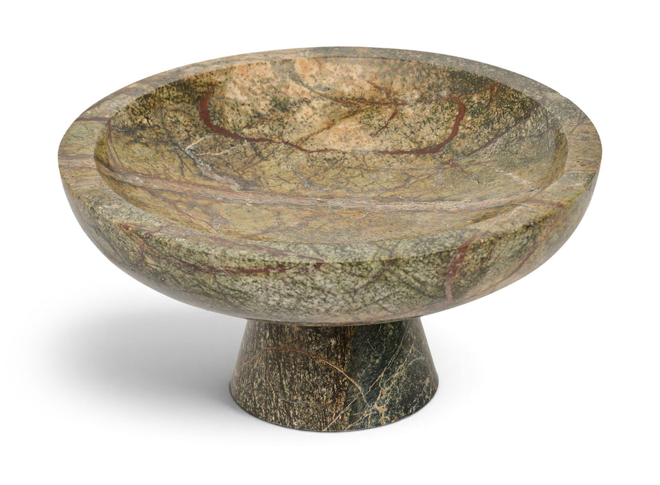 Simpson genuine marble bowl from Meridian Furniture, showcasing a smooth, polished marble plate with elegant veining.