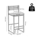 Giga Style B woven bar stools with backrests, paper rope weave, creamy white color, ideal for kitchen island or dining area.
