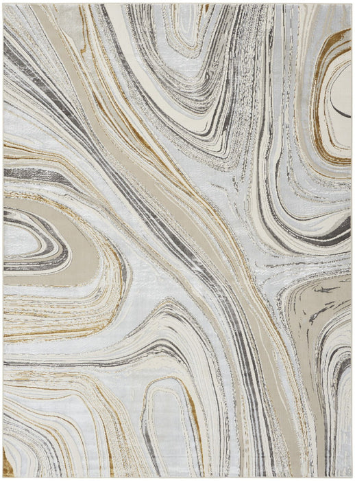9' X 12' Abstract Area Rug (551433) - Gray