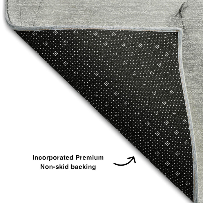 8' X 10' Abstract Washable Area Rug With UV Protection (646624) - Gray / Charcoal