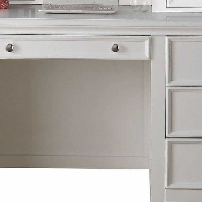 Computer Desk With 3 Drawers Keyboard Drawer - White