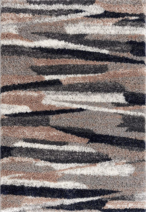8' x 11' Strokes Area Rug - Gray And Black