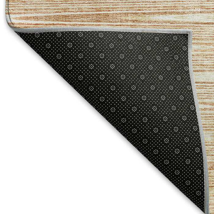 9' X 12' Abstract Washable Area Rug With UV Protection - Salmon And Ivory