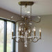 HomeRoots 29-inch bronze metal chandelier with eight clear shades and dimmable lighting, elegant modern design.