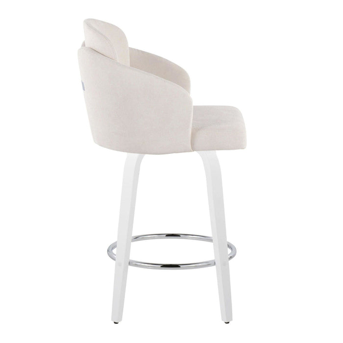 Cinch - Contemporary Fixed-Height Swivel Counter Stool (Set of 2) - White Wood