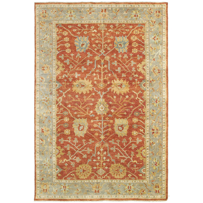 10' X 14' Wool Oriental Hand Knotted Area Rug - Red And Gray