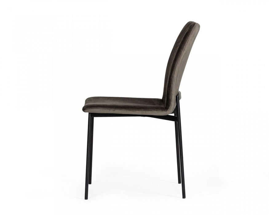 Upholstered Fabric Dining Side Chairs (Set of 2) - Brown