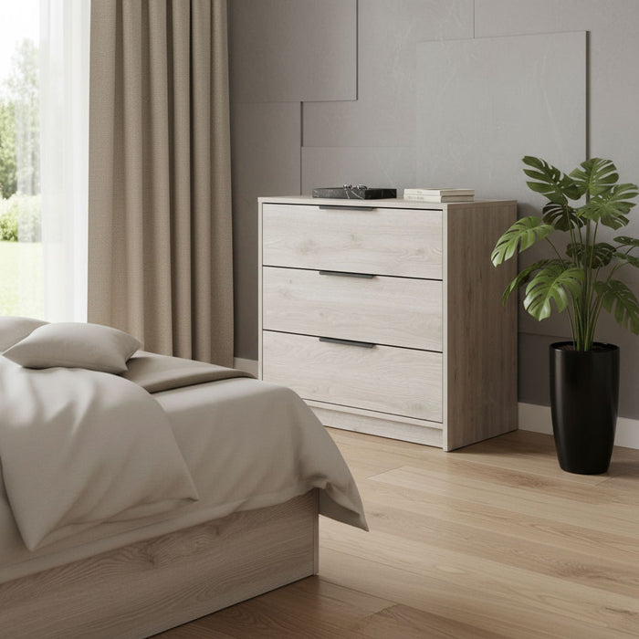 28" Wood Three Drawer Dresser - Light Gray