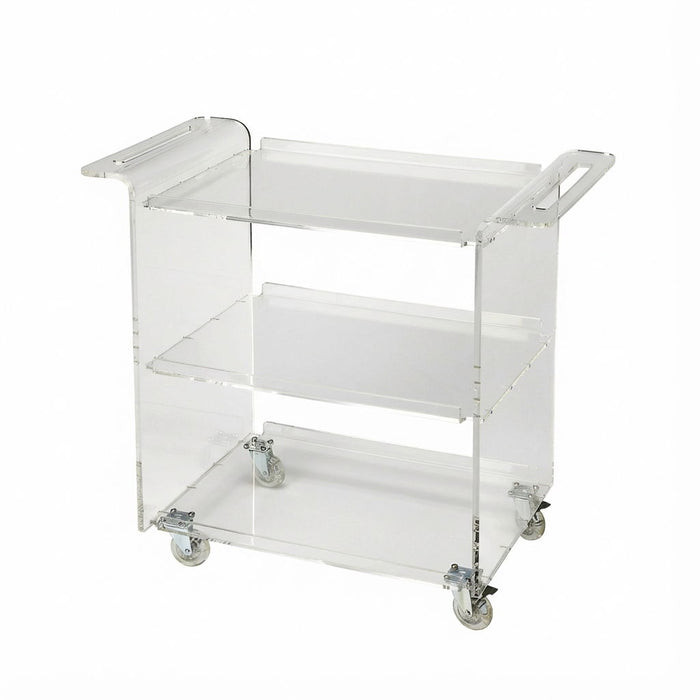 Acrylic Rolling Server Bar Cart - Clear