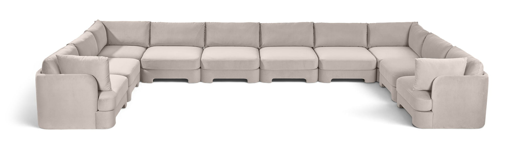 Meridian Furniture Hammond velvet performance fabric 10-piece sectional sofa with plush upholstery and modern design.