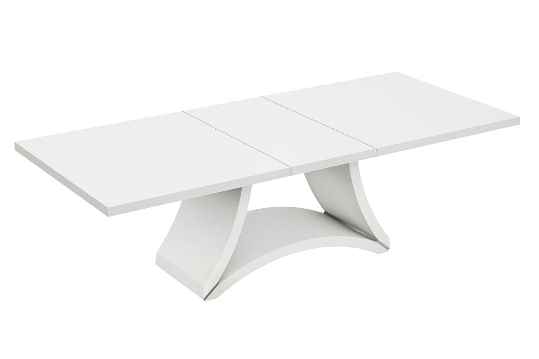 98" Solid Manufactured Wood Dining Table - White