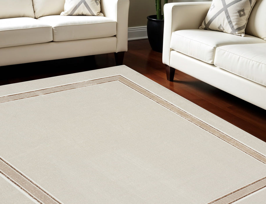 9' X 12' Geometric Non Skid Area Rug - Ivory