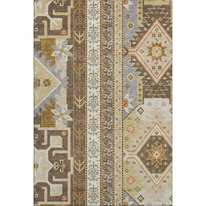 10' X 14' Southwestern Washable Area Rug With UV Protection (679624) - Brown / Gray / Gold