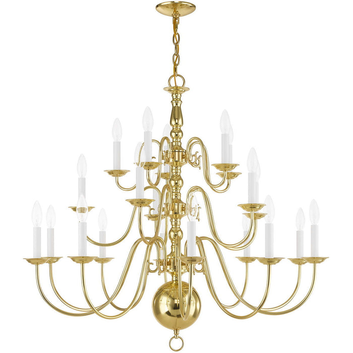 33" Multi Light Dimmable Chandelier With Shades - Brass